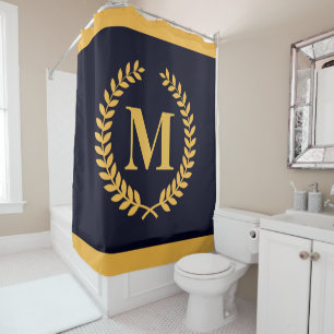 Cortina Para Box Monograma dourado da grinalda do louro