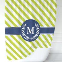 Monograma Listrado Verde Lima e Azul Marinho Perso