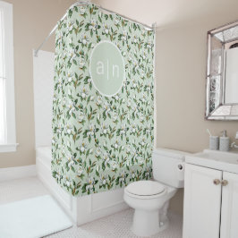 Cortina Para Box Monograma Moderno Magnésia Branca