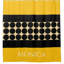Monograma nome com pontos coloridos preto bege e a