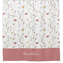 Monograma Nome Flor Silvestre Aquarela Rosa Desbot
