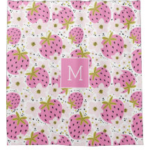 Monograma Personalizado de Morangos Rosa