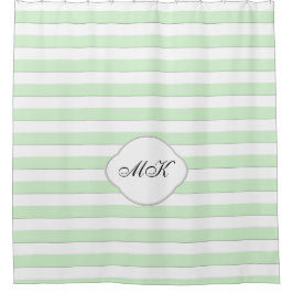 Cortina Para Box Monograma personalizado em faixas verdes em cores 