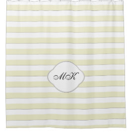 Cortina Para Box Monograma Personalizado em Listras Amarelas em Cor