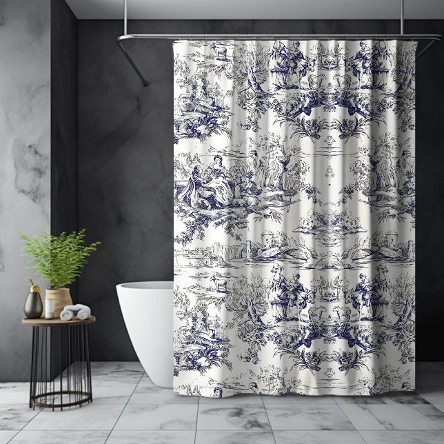 Cortina Para Box Monograma preto de jouy, legenda (Criador carregado)