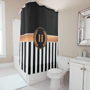 Cortina Para Box Monograma preto e Ouro