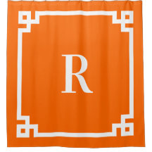 Monograma Simples Chave Grega Laranja Brilhante e
