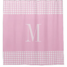 Monograma xadrez rosa e branco elegante