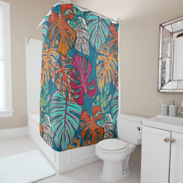 Cortina Para Box monstera deliciosa pavão (In Situ)