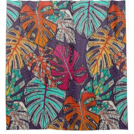 Cortina Para Box monstera deliciosa plum