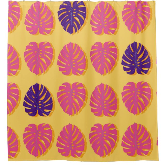 Cortina Para Box Monstera havaiana design (Frente)