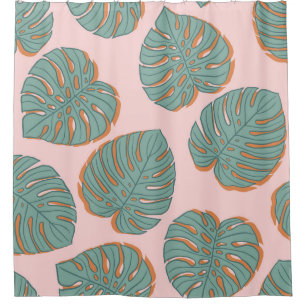Cortina Para Box Monstera Leaf: Padrão Vintage Tropical