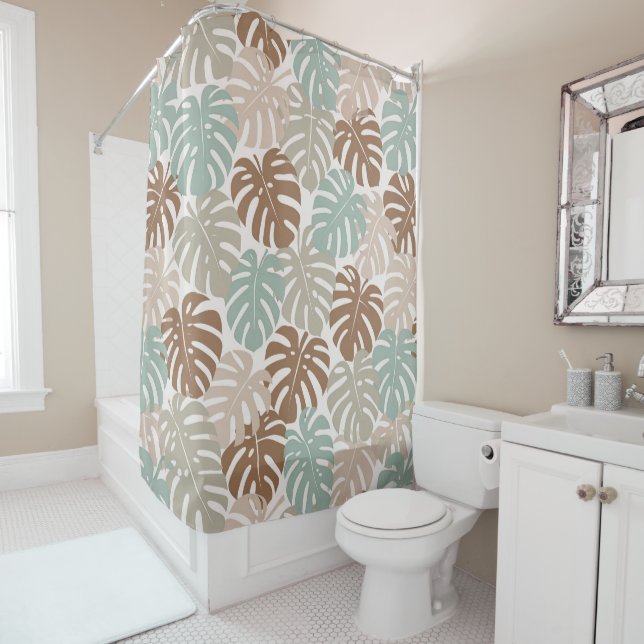 Cortina Para Box Monstera moderno havaí boho (In Situ)