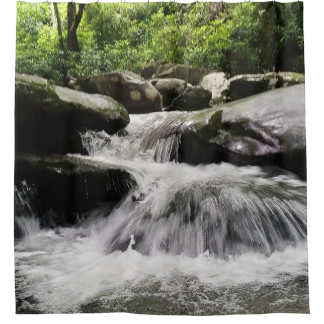 Cortina Para Box Montanhas de Enfumaçados de Excelentes em cascata  (Frente)