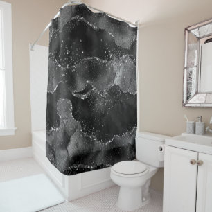 Cortina Para Box Moody Onyx Agate Gótico Elegante Black Silver G
