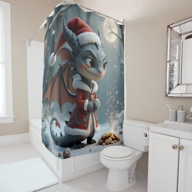 Cortina Para Box Moonlit Cookie Bandit – The Grey Christmas Dragon. (In Situ)