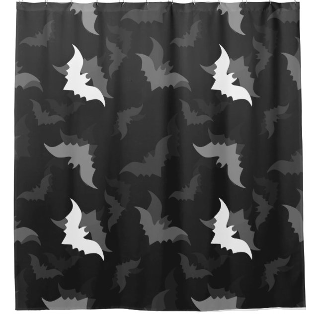 Cortina Para Box morcegos pretos gótico de halloween (Frente)