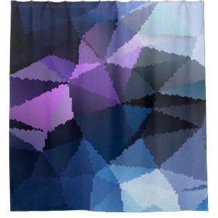 Cortina Para Box Mosaico em cores azul e rosa
