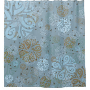 Cortina Para Box Motif Etínica Azul de Chapa Elegante