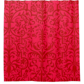 Cortina Para Box Motif vitoriano em vermelho