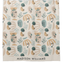 Cortina Para Box Motifs Botânicos Personalizados com Nome Personali