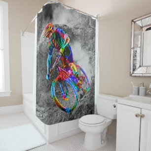 Cortina Para Box Motociclista da montanha do tecnicolor que compete