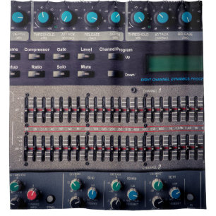 Cortina Para Box Muitos botões de um mixer de som em um estúdio d