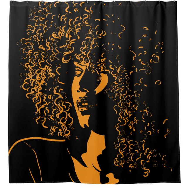 Cortina Para Box Mulher bonito africana com retrato afro ao estilo  (Frente)