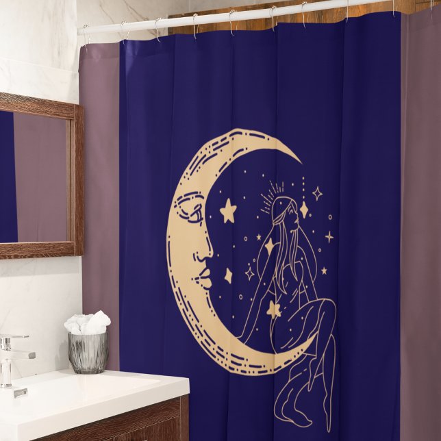 Cortina Para Box Mulher celestial lua & estrelas, boho, elegante do (Criador carregado)