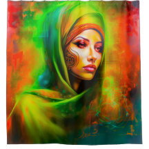 Mulher mística em cores neonárias