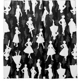 Cortina Para Box mulheres da silhueta vintage da década de 1950