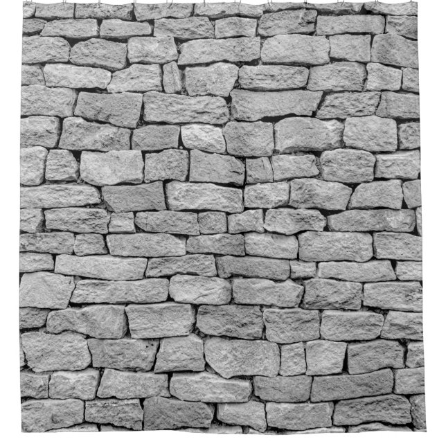 Cortina Para Box Muro de pedra cinza como fundo abstrato. (Frente)