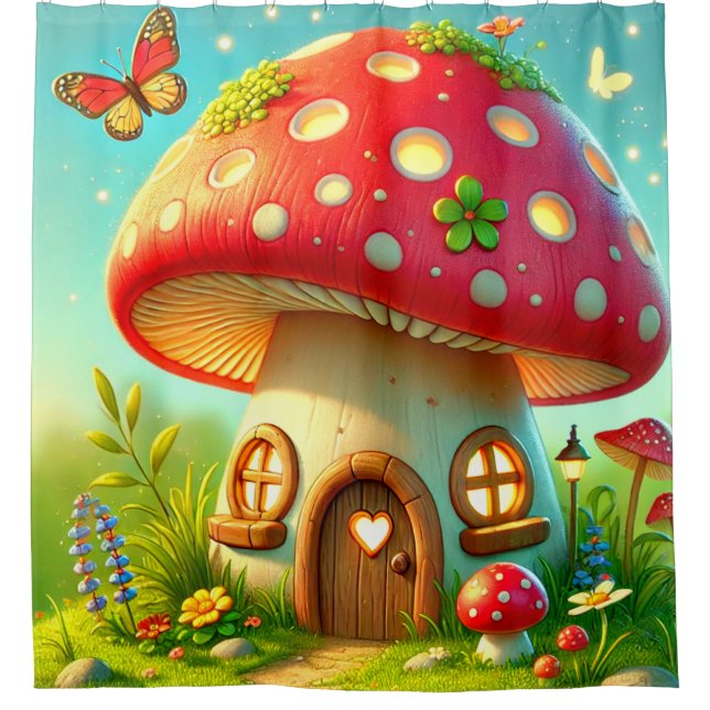 Cortina Para Box Mushroom House (Frente)