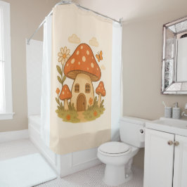 Cortina Para Box Mushroom house bathroom curtain