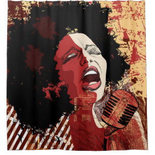 Cortina Para Box Music Jazz - cantor de jazz afro-americano no grun