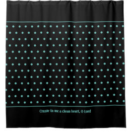 Cortina Para Box Na moda Personalizável Bolinhas TEAL Preto