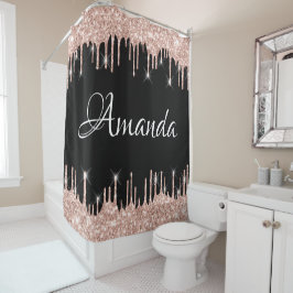 Cortina Para Box Name Sparkly Glitter Drives Rosa Rosa Dourada Blus