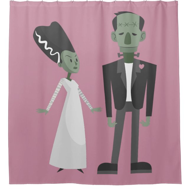 Cortina Para Box namorados noiva frankenstein monster assustador (Frente)
