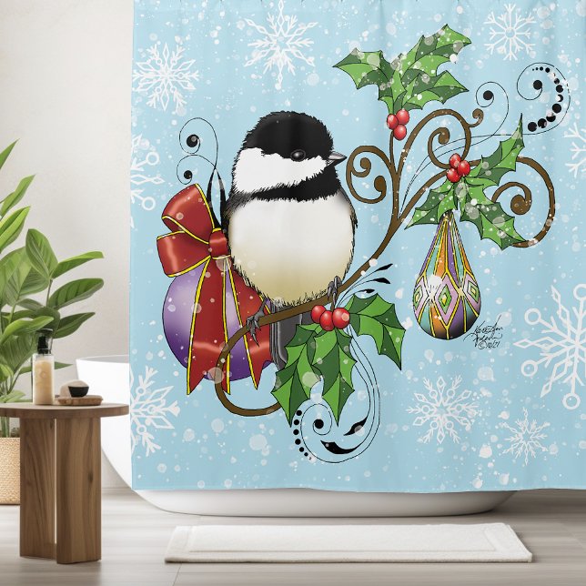 Cortina Para Box Natal do Chickadee de inverno (Criador carregado)