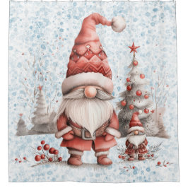 Cortina Para Box Natal Escandinavo Gnomo Red Berries