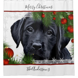 Cortina Para Box Natal no Black Lab - Puppy Labrador Personalizado