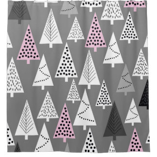 Cortina Para Box Natal simples: Padrão de árvore Abstrato
