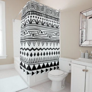 Cortina Para Box Native American Southwest Black White Modern Boho