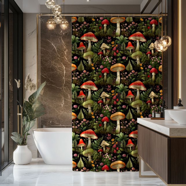 Cortina Para Box Nature-Inspired Curtain Mushrooms & Woodland Charm (Nature-Inspired Curtain Mushrooms & Woodland Charm)