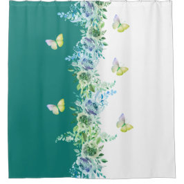 Cortina Para Box Nature-Inspired Teal Green Shower Curtain
