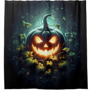 Cortina Para Box Natureza assustadora brilhando Abóbora-das-Hallowe