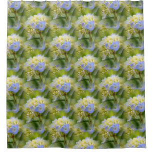 Cortina Para Box Natureza do Padrão de Flor da Hipoteca Azul Mole