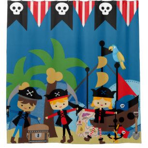 Cortina Para Box Navio e piratas de pirata dos miúdos