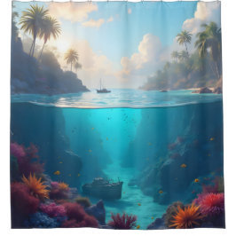 Cortina Para Box Navio solto em uma bela meditação de recife de cor