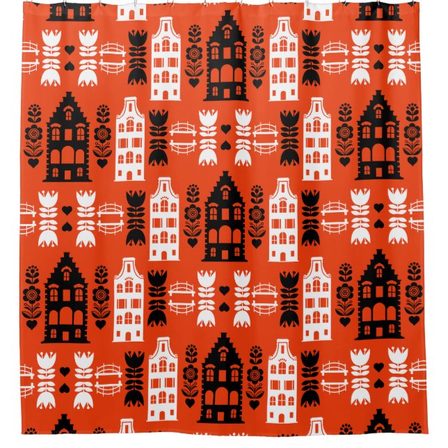 Cortina Para Box Neerlandês Folk Art Impressão (Frente)